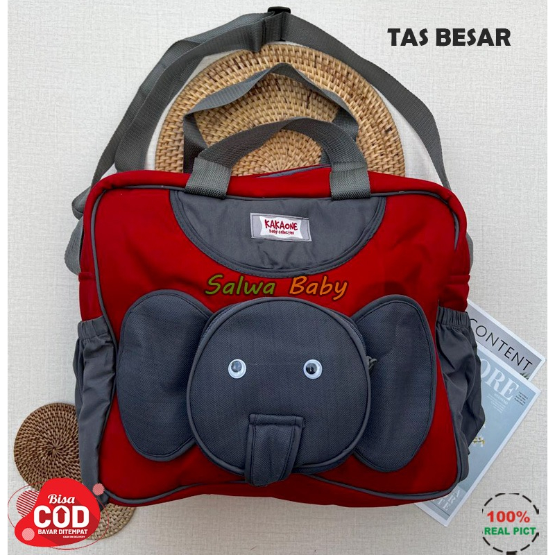 Tas Bayi Besar Tas Perlengkapan Bayi Motif Elephant Ukuran Jumbo 40cm x 33cm x 20 cm Anababy