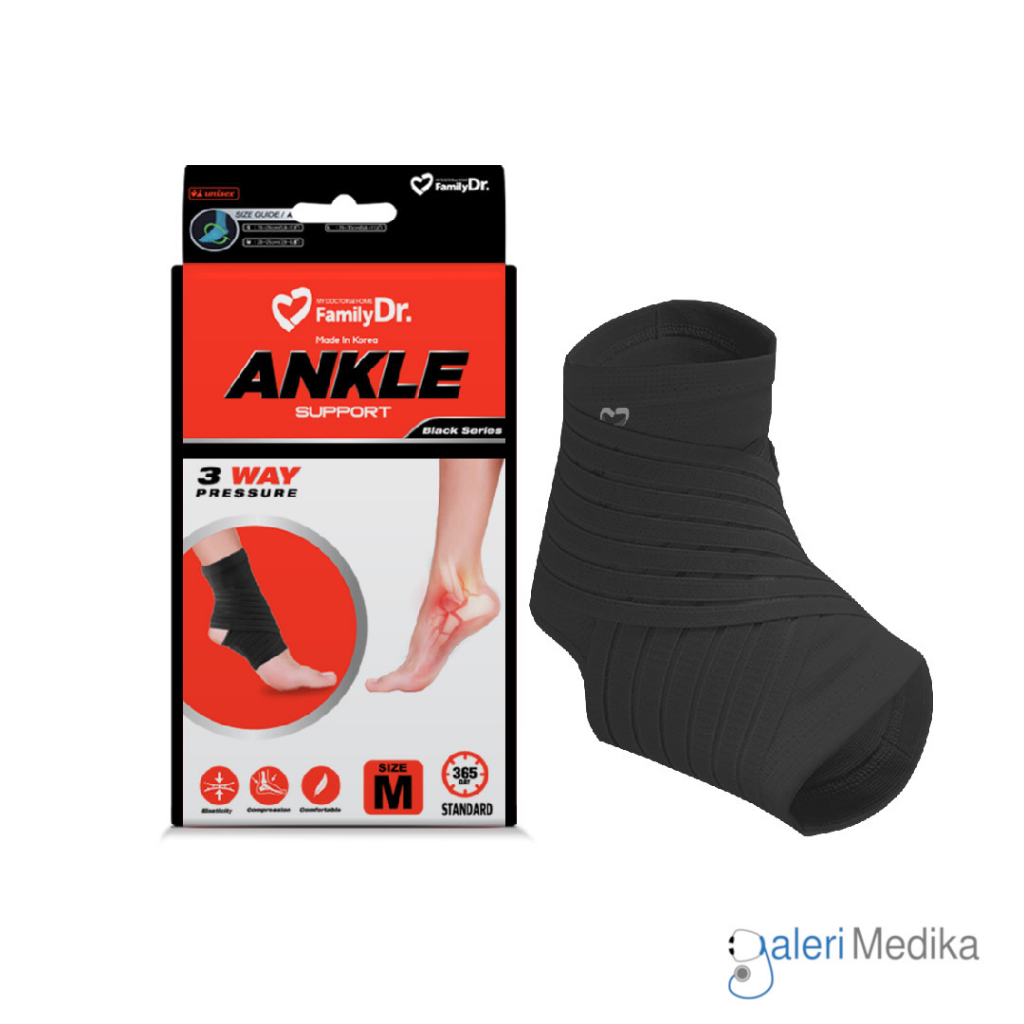 Pelindung Kaki FamilyDr Ankle Support Pergelangan Kaki / Melindungi Telapak Kaki - Black Series