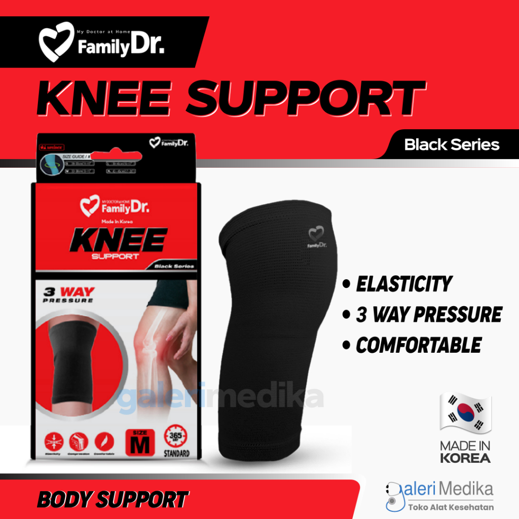 Pelindung Lutut FamilyDr Knee Support Penopang Lutut / Penyangga Lutut - Black Series