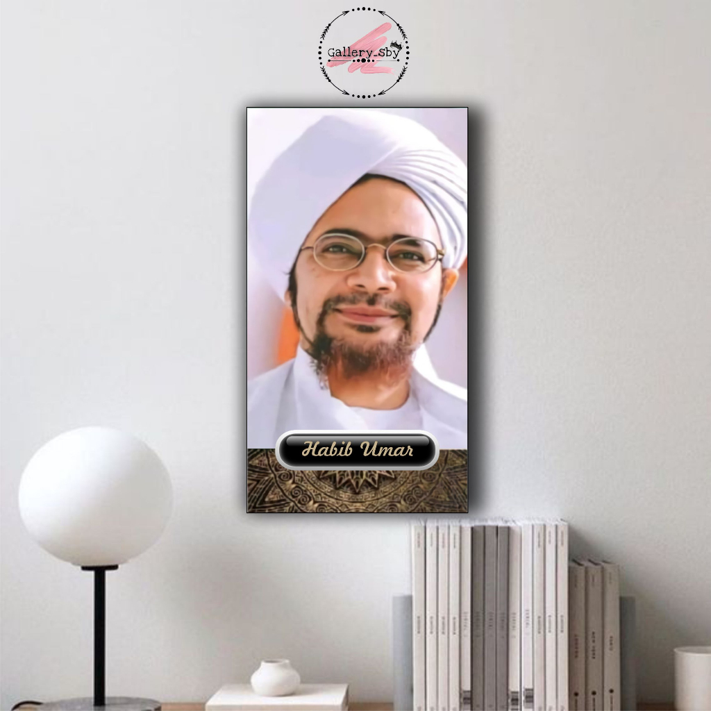 Foto Poster Kayu HABIB UMAR Ulama Wall Décor Bingkai Kayu