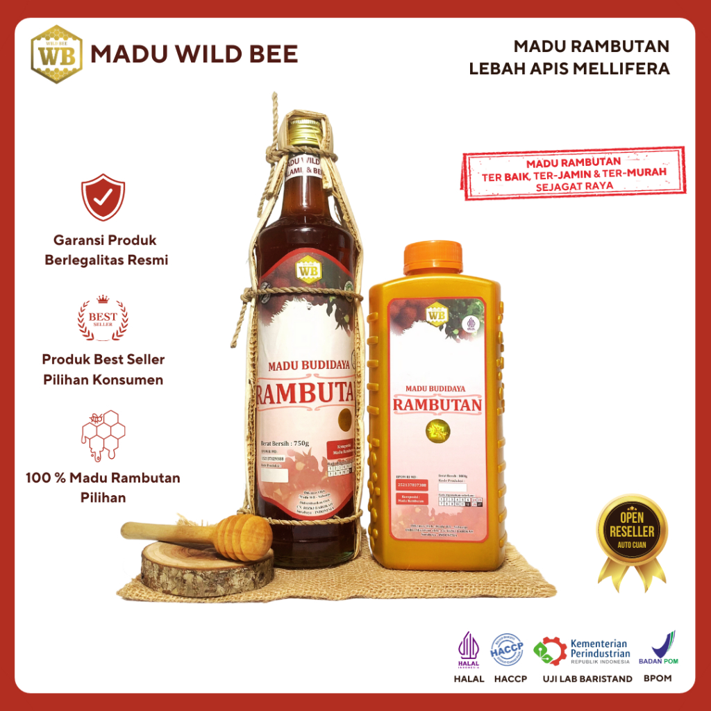 

Madu Rambutan 1kg Lebah Apis Melifera Asli 100% Wild Bee