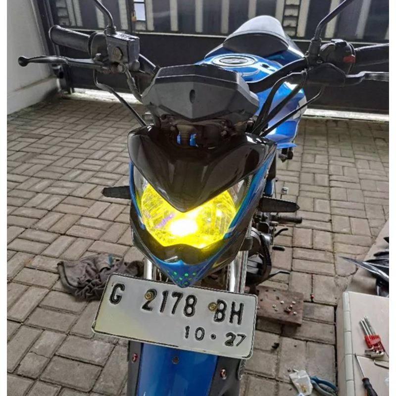 Lampu bholam led laser h4 d3 senja merah-biru dekat putih jauh kuning crf klx vixion mxking tiger gl cb dll