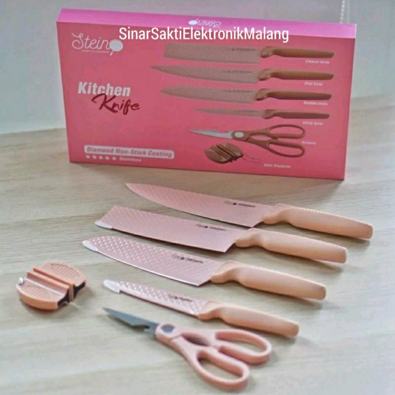 Pisau Set Steincookware Diamond Knives Stein Dapur Mewah Premium 6 in 1 Cookware