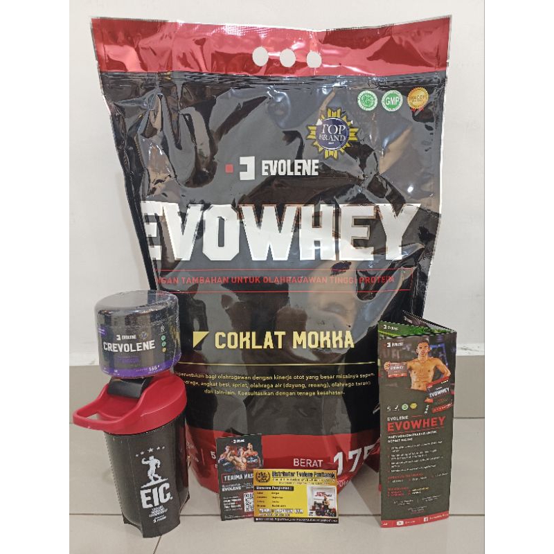 Evowhey 50 Sachet + Crevolene Anggur 165Gram *Free Shaker