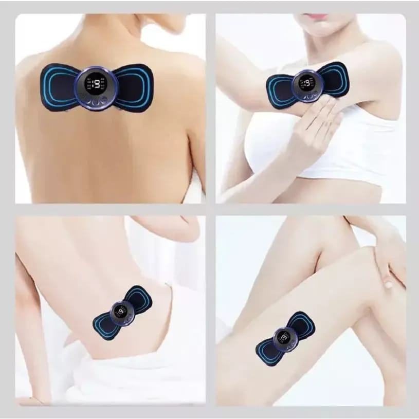 (COD)EMS Elektrik Pemijat Leher Mini Servikal Punggung Otot Pengurang Rasa Sakit Patch Portabel Massage Stimulator Pemijat Pinggang Portabe