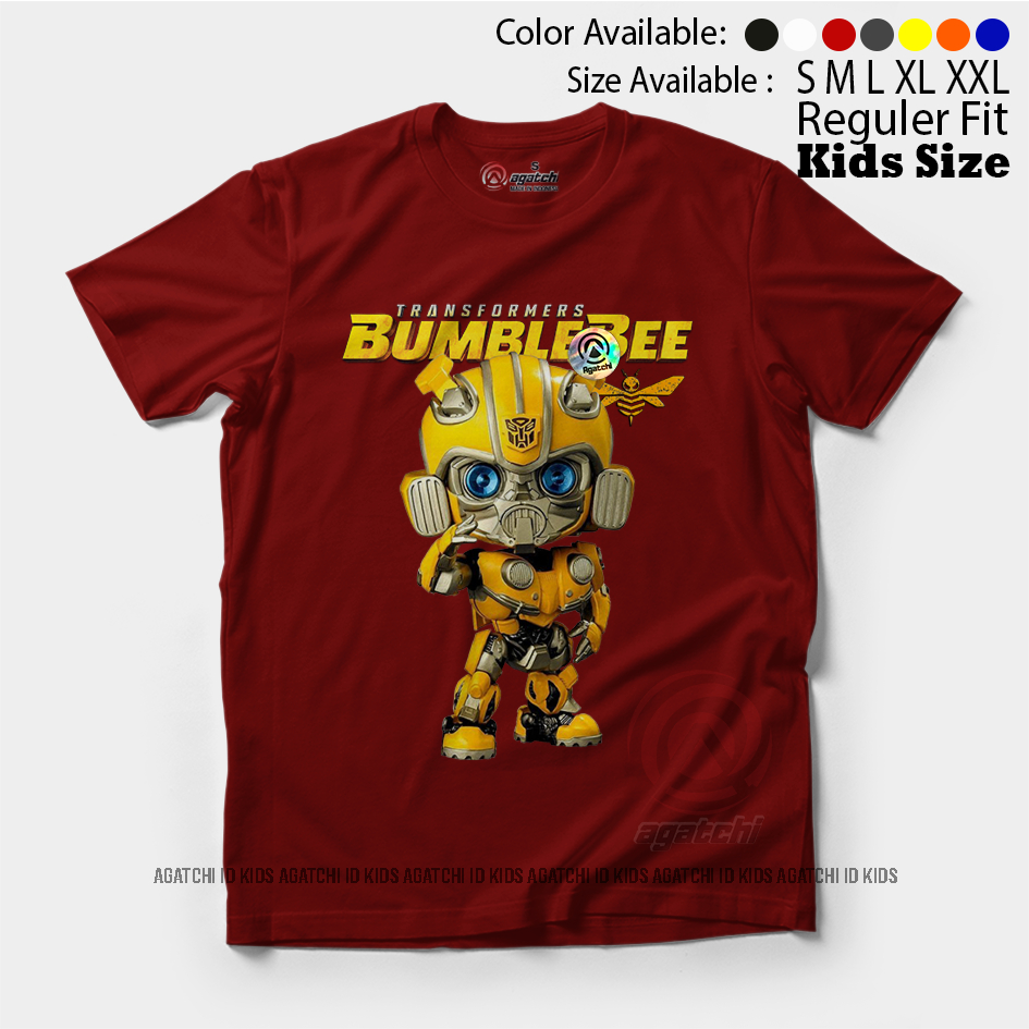 Baju Kaos Atasan Anak Laki - Laki Agatchi Robot Mobil Transformers - Bumble bee