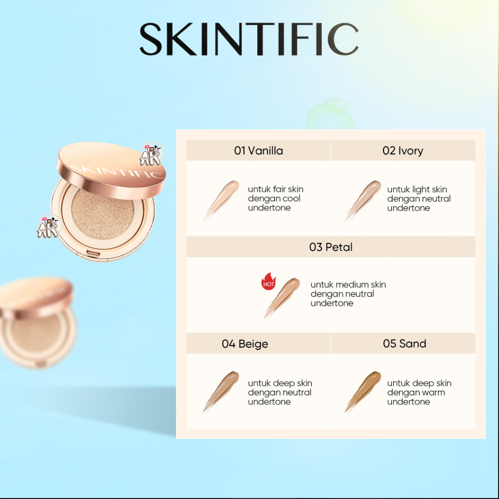 SKINTIFIC COVER ALL PERFECT AIR CUSHION HIGH COVERAGE PORELESS &amp; FLAWLESS FOUNDATION SPF35 PA++