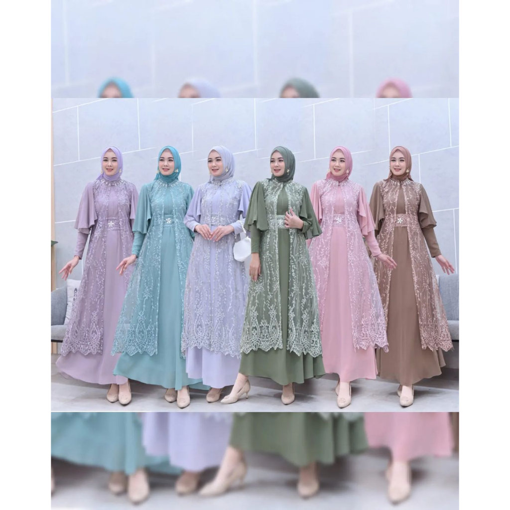 COD - GEORGINA DRESS INNER DRESS + BELT + OUTER - DRESS WANITA KONDANGAN BRIDESMAID