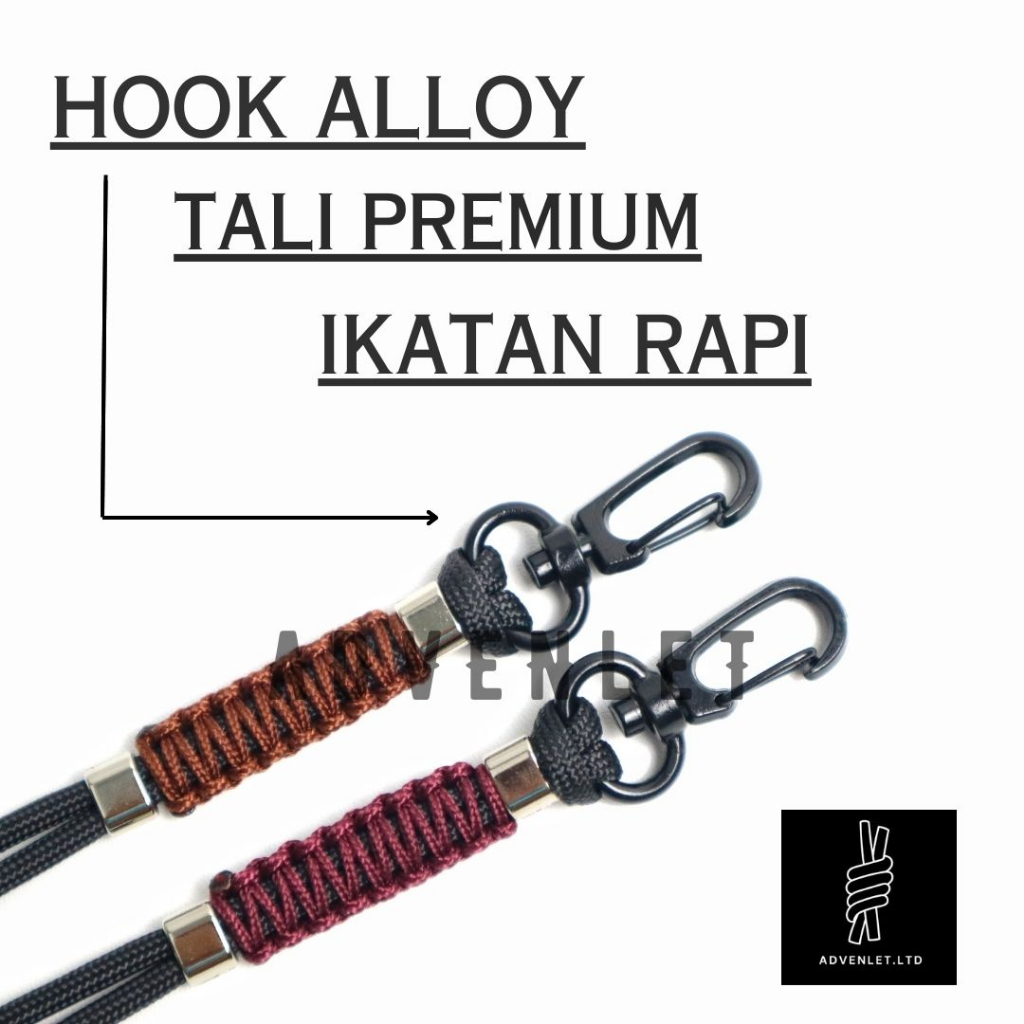 Lanyard Podzz Universal Tali Paracord 4mm Gantungan Kalung Multiuse Device Free O Ring Kaitan Besi Alloy