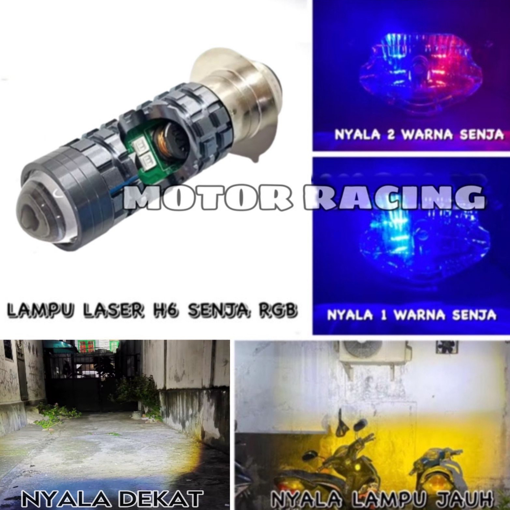 Lampu utama LED H6 Laser Projector D3 jauh dekat plus senja