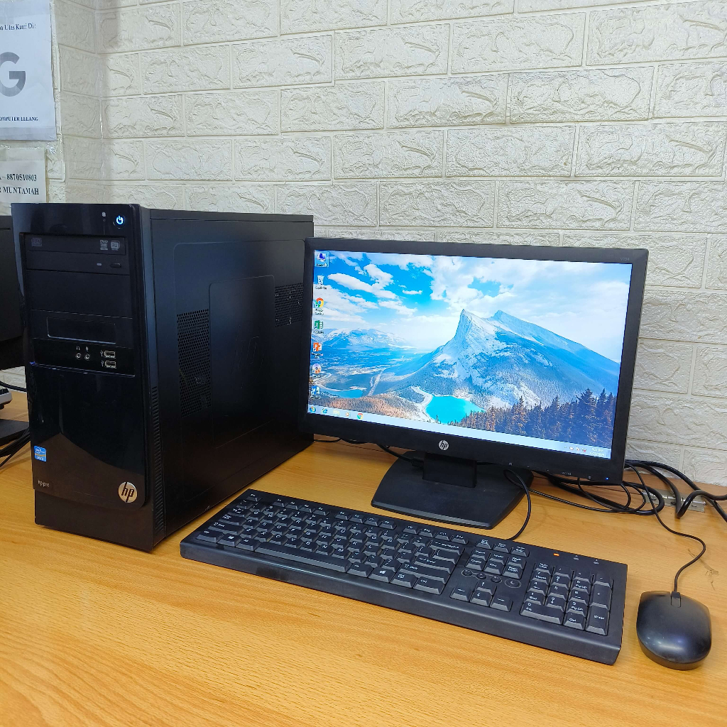 Komputer Fullset HP Core i5 Gen 3 RAM 4GB Siap Pakai Tower Build Up