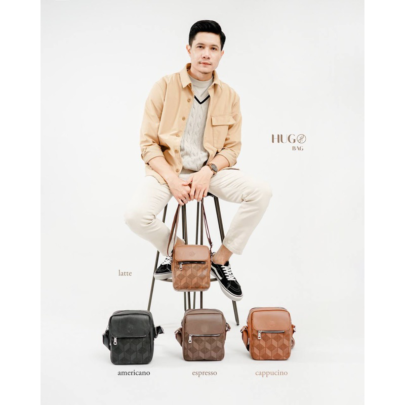 HODY - HUGO BAG TAS COWOK SLING BAG SYNTETIC LEATHER PREMIUM