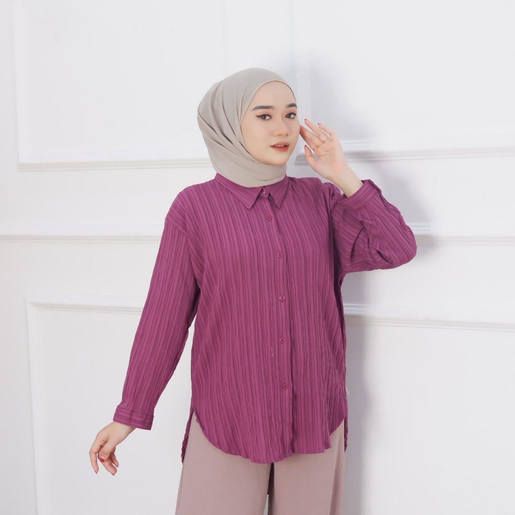 Ayasha Hijab - Serena Shirt Kemeja Wanita Ladycrush Oversize | Baju LD 120CM Oversize