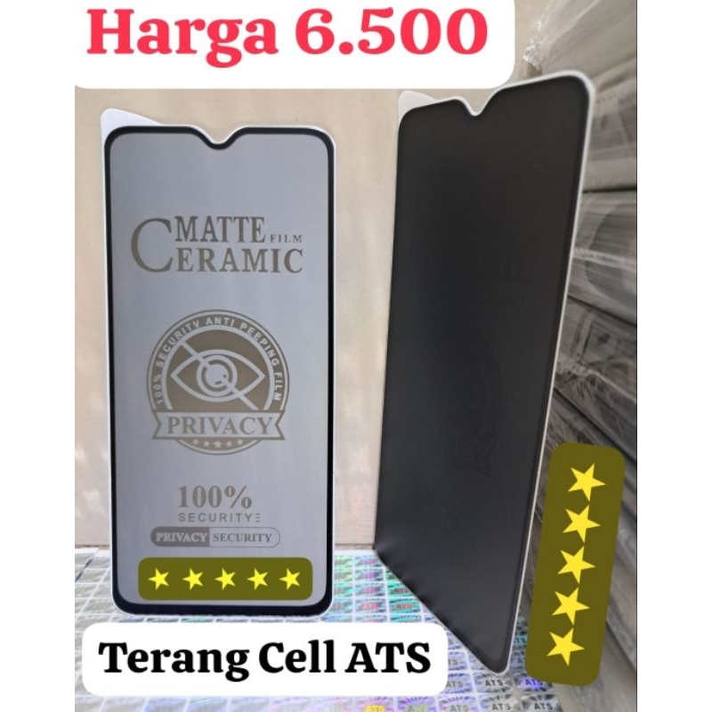 Anti Gores Spy Matte Film Ceramic 100% Security Anti-Peeping Film Privacy 100% Security Privacy Security Redmi Note 7 Redmi Note 8