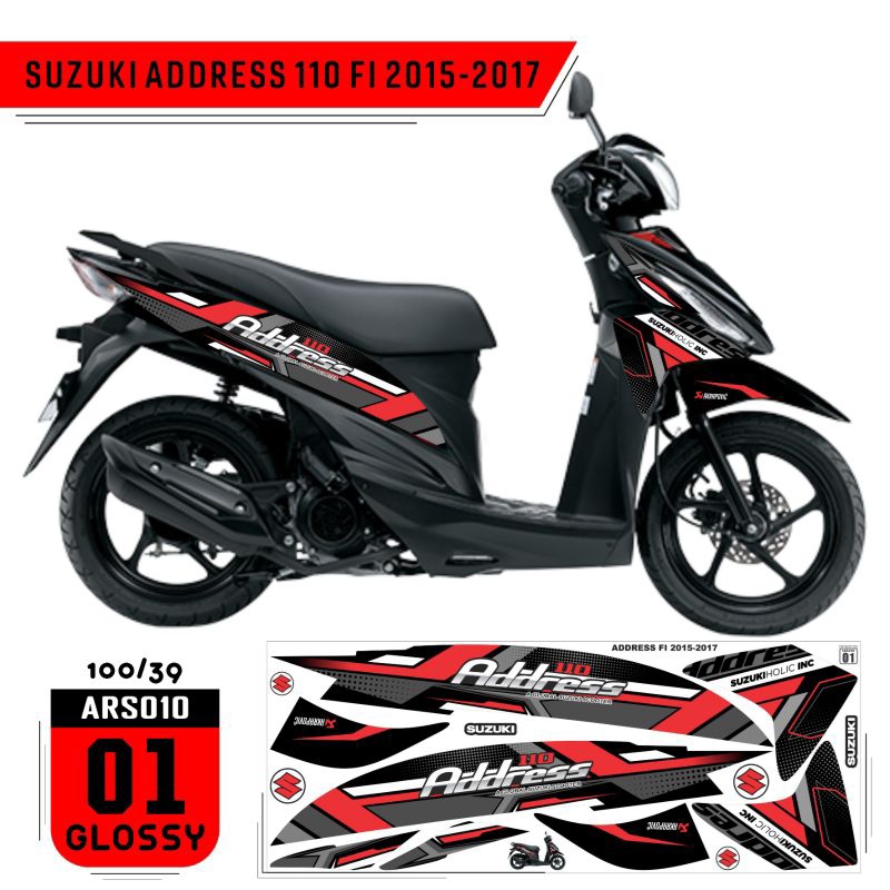 Stiker Striping Suzuki Address 110FI 2015-2017 Variasi QLA001 Glossy/Doff