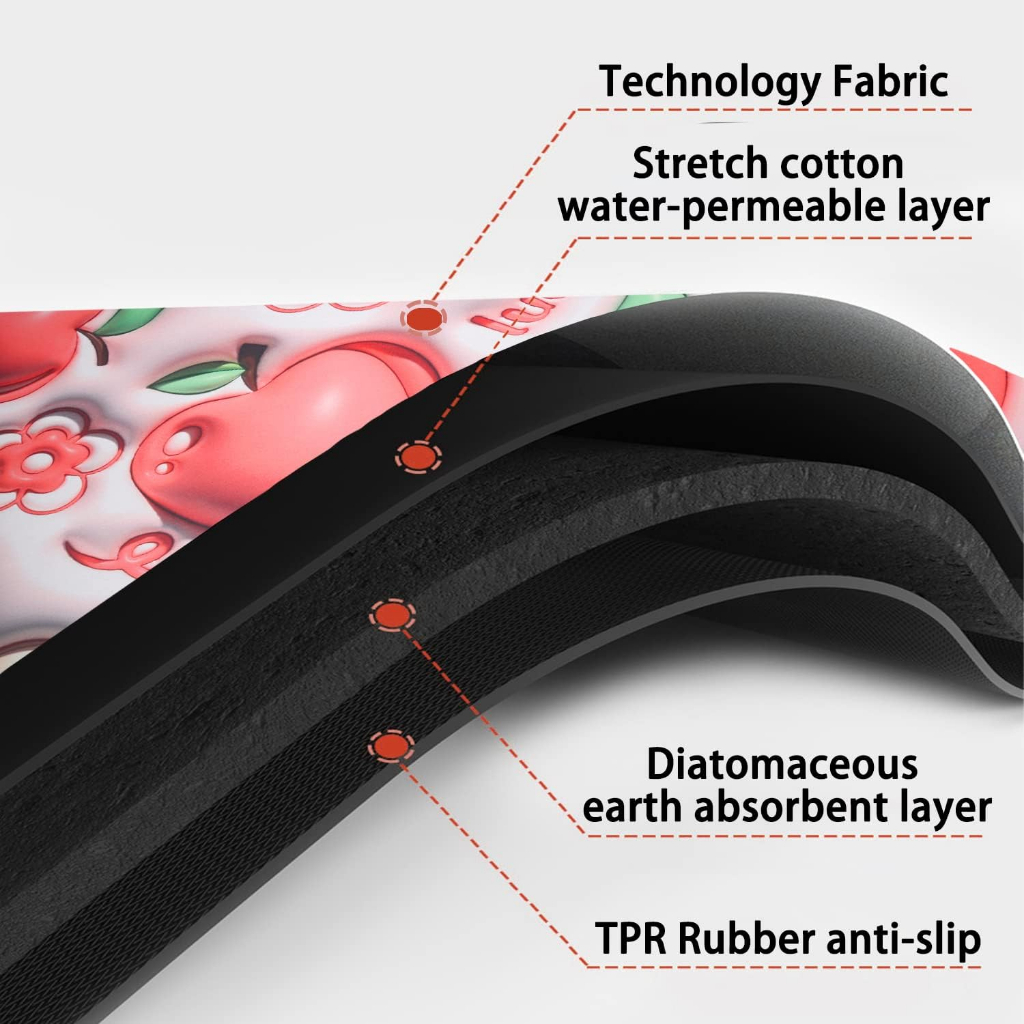 Keset Kaki 3D Diatomite Kotak Oval - Keset Kaki Kamar Mandi Anti Slip - Keset Kaki Dapur Anti Bau - Keset Kaki Toilet Anti Bakteri - Keset Kaki Motif 3D Timbul Diatomite - Bathmat 3D Emboss