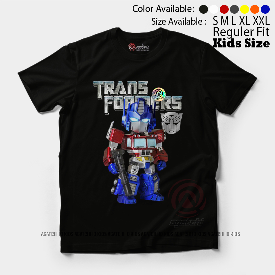 Baju Kaos Atasan Anak Laki - Laki Motif Transformer - Optimus Prime