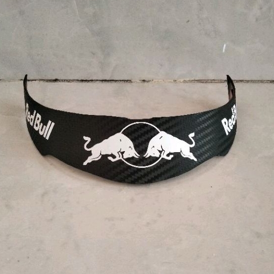 spoiler helm KYT Kyoto carbone motif red bull putih