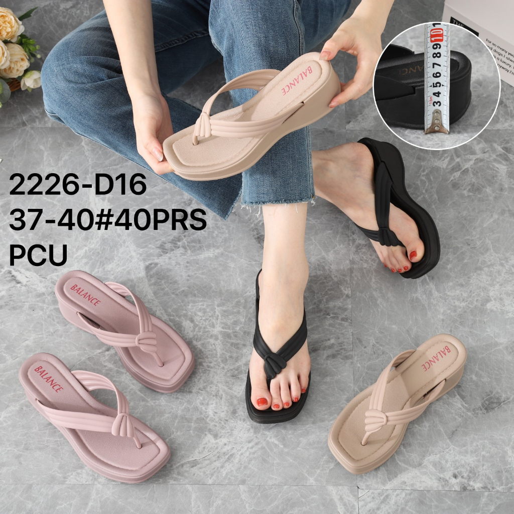 Sandal Wedges Jepit Karet Jelly Import