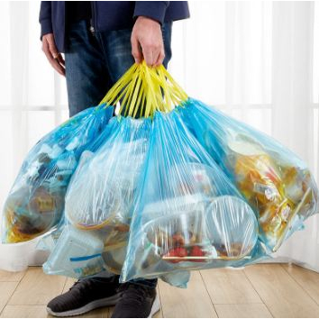 Kantong Plastik Sampah Sekali Pakai Roll Dengan Tali Pengikat Isi 15 Lembar / Tas Kresek Sampah Dapur Gulung Serbaguna / Disposable Garbage Bags Cocok digunakan di dapur toilet kantor kamar [MF]