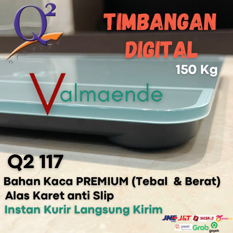Timbangan Badan Digital 150 Kg GSF 2626 Q2 117 GSF Free Packing Bubble Wrap Kaca Premium Tempered Glass Elektronik