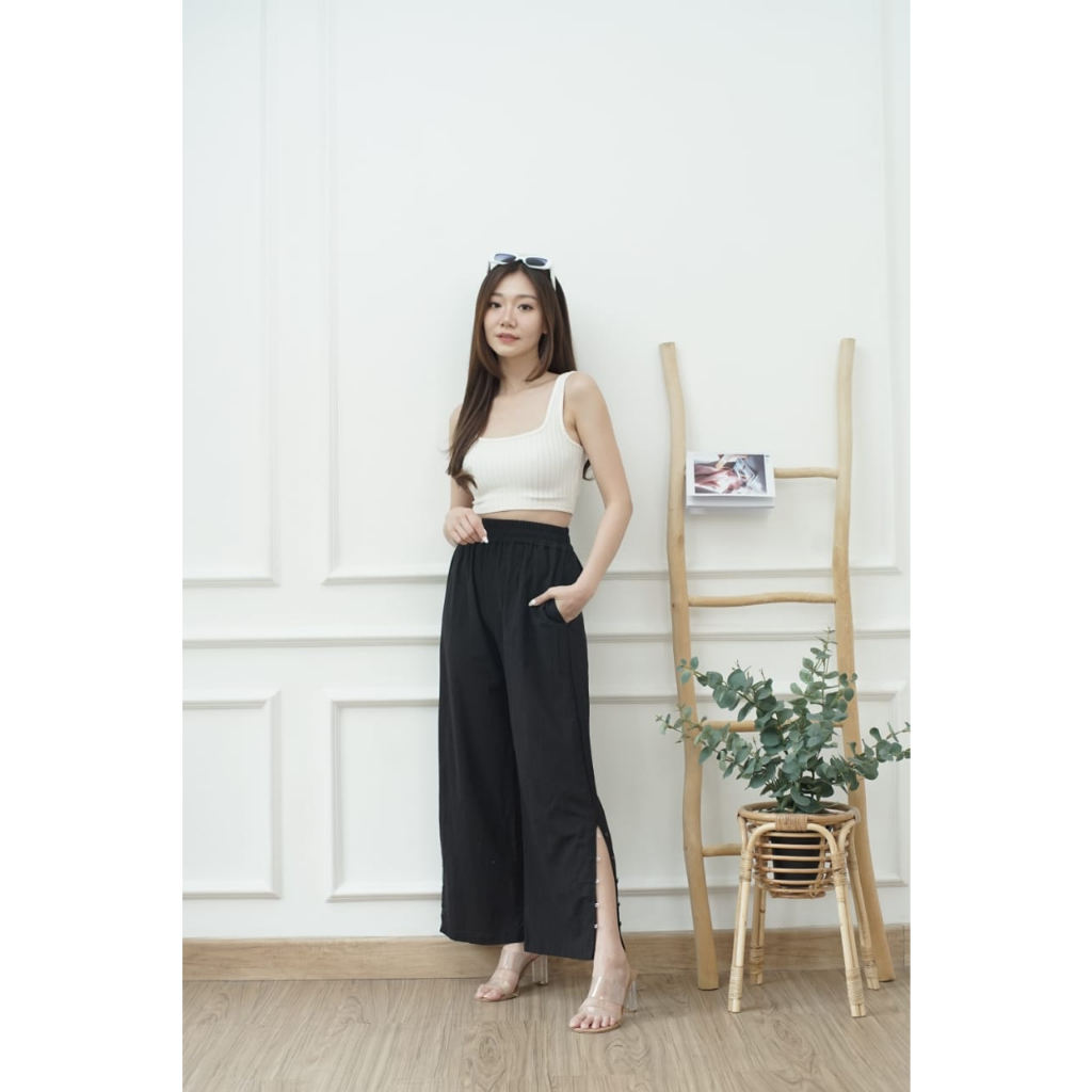 FWR - Cullote Slit Pants Linen Crinkle// Celana Kulot 2497