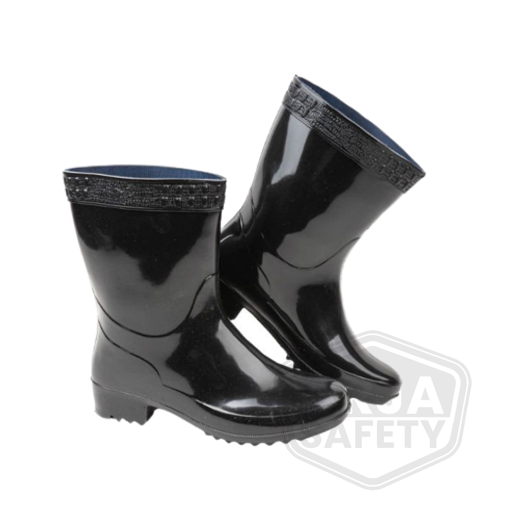 [ ARJA SAFETY ] Sepatu Boot Pendek Hitam Lily 009 - Sepatu Safety Boots | Sepatu Safety | Sepatu Proyek | Sepatu Pabrik | Sepatu Kebersihan | Sepatu Hitam