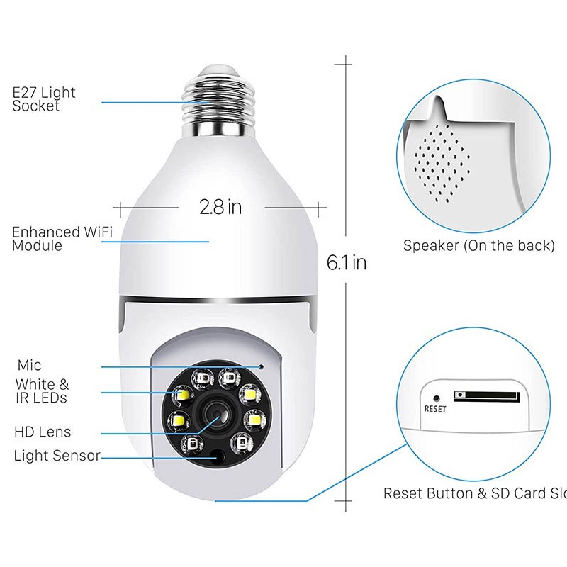 CCTV Lampu V380 Pro 3MP Kamera CCTV Wifi Bohlam 360° PTZ Panoramic IP Camera CCTV Wireless