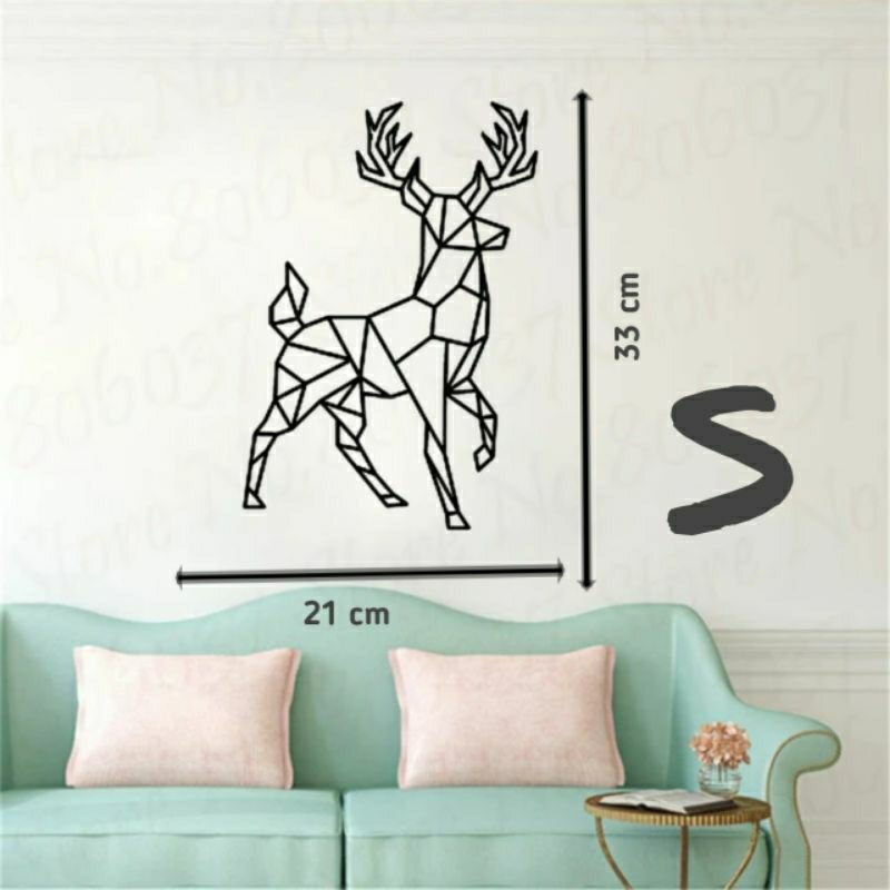 HIASAN DINDING GEOMETRI HEWAN | RUSA