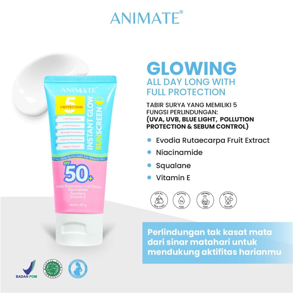 ❤ MEMEY ❤ ANIMATE Perfect Glow Sunscreen Spf 50+ 60g