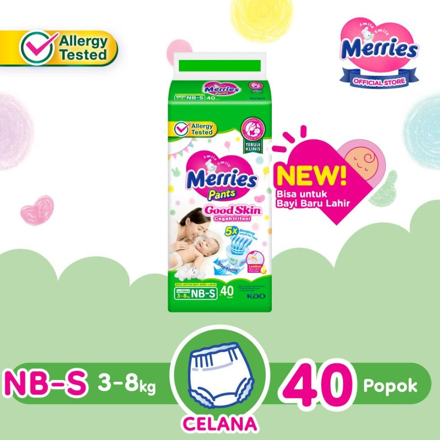 Merries Good Skin Pants Popok Bayi NB-S 40 (3-8kg)