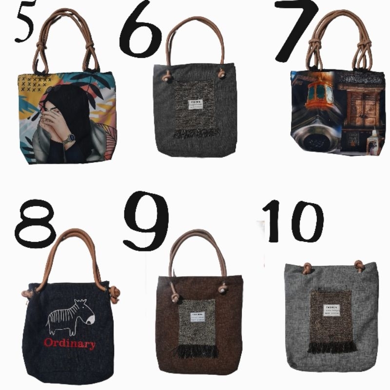 tas tote bag kanvas tali sumbu