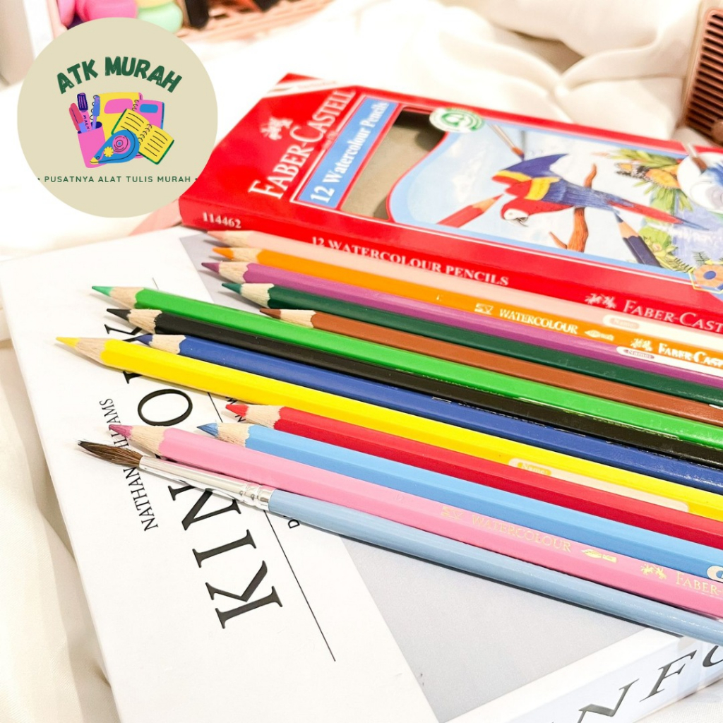 

pensil warna FABER CASTELL isi 12 pcs include brush COD water color pencil termurah