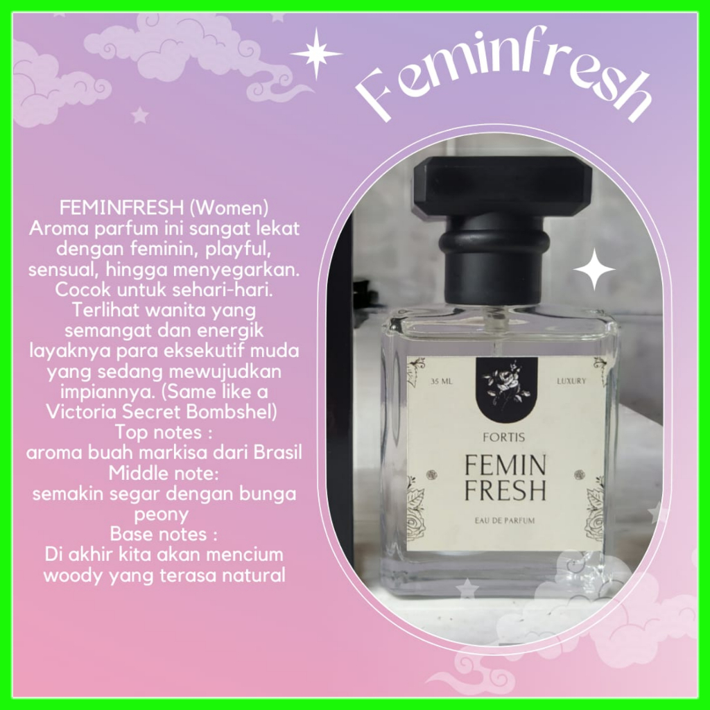 FORTIS Parfum Wanita Tahan 12 - 24 Jam Parfume Fragrance Girl World Unisex Cewek Murah Pemikat Wangi