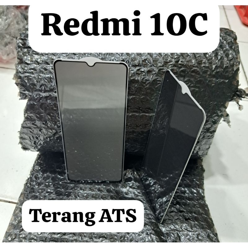 Tempered Glass Spy Full Kaca Redmi 10C Melindungi Layar Hp Handphone Depan Tg Tempered Glass Privacy Anti-Spy Redmi 10C