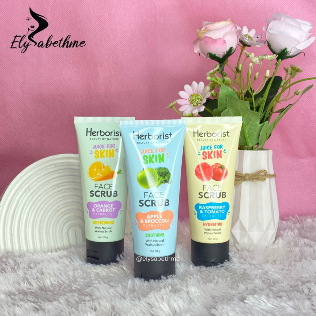 ✿ELYSABETHME✿  Herborist face scrub menghaluskan kulit peeling wajah peel gel angkat sel kulit mati JUICE