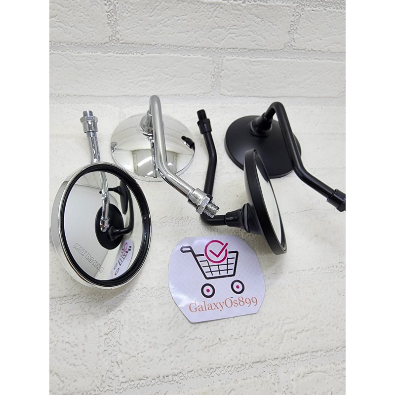 Spion Bulat Kaca Cembung Mini Chrome - Hitam