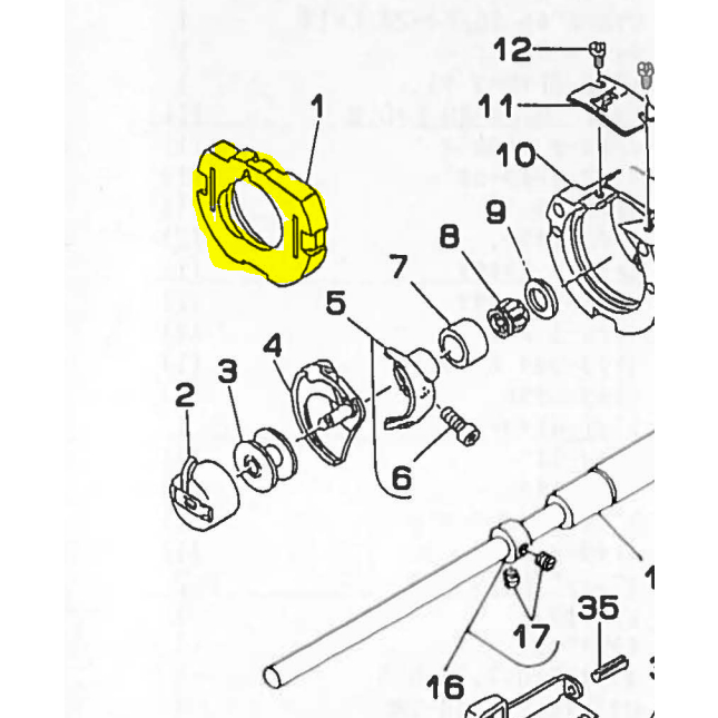 Inner Hook Presser Asm B1817-280-0A0 Taking Original Taiwan Mesin Jahit Bartack YX-1850 / LK-1850