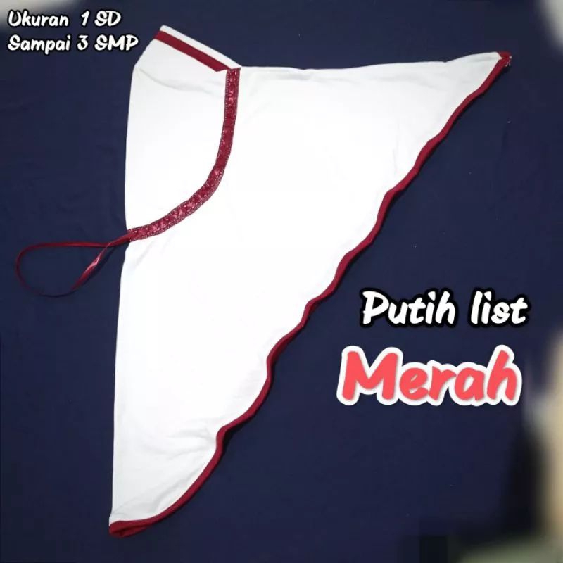 KERUDUNG SD SMP JILBAB PUTIH MERAH PRAMUKA kerudung simple sd