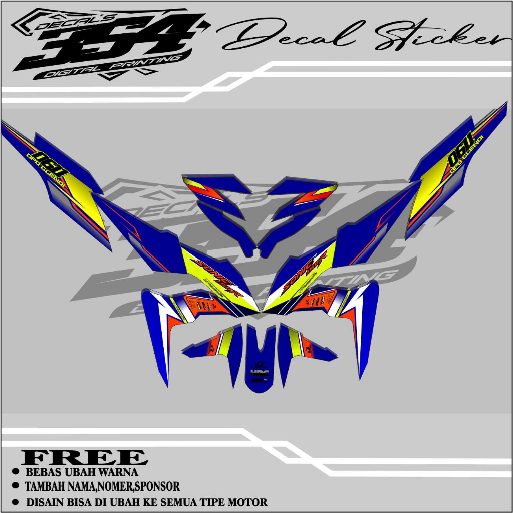 0203 decal sticker sonic full body keren bebas reqwes
