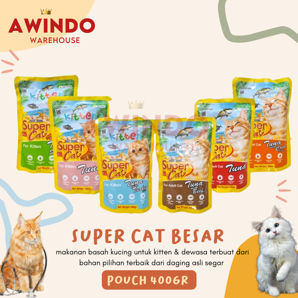 SUCAT 400GR - Makanan Basah Kucing Supercat Wetfood Super Cat 400gr