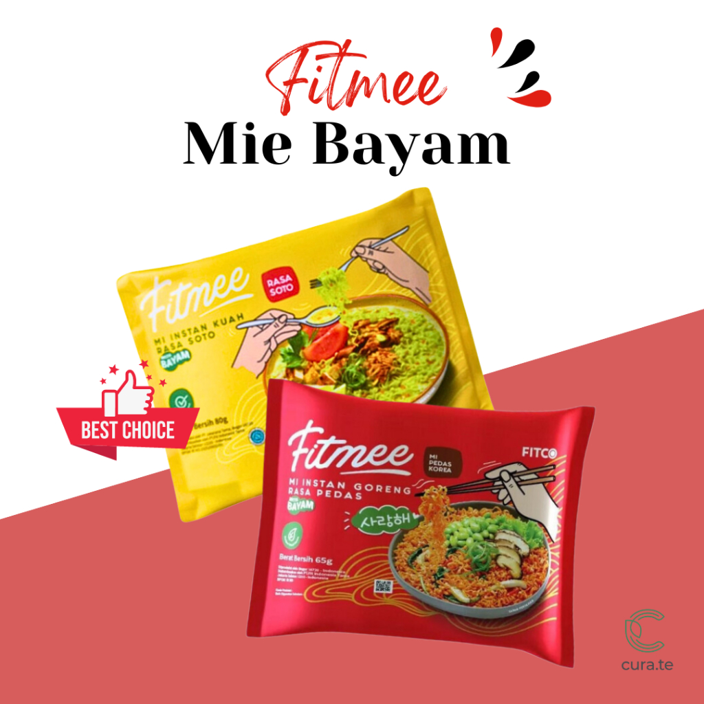 FITMEE MIE BAYAM GORENG PEDAS KOREA RENDAH KALORI 65GR | SPINACH NOODLE MIE INSTAN DIET SEHAT