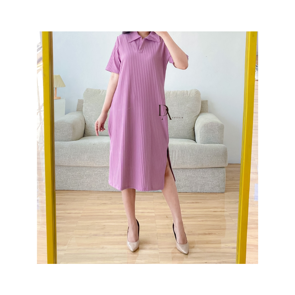 AMBER SLIT DRESS HORNET