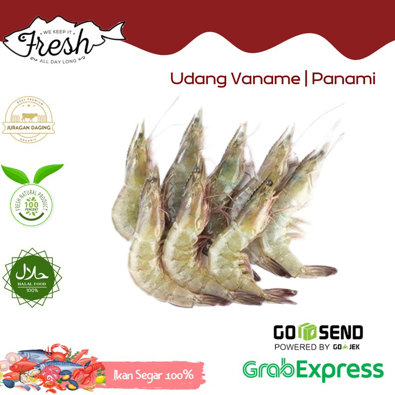 

UDANG VANAME/UDANG PANAMI JUMBO FRESH 500g-1Kg