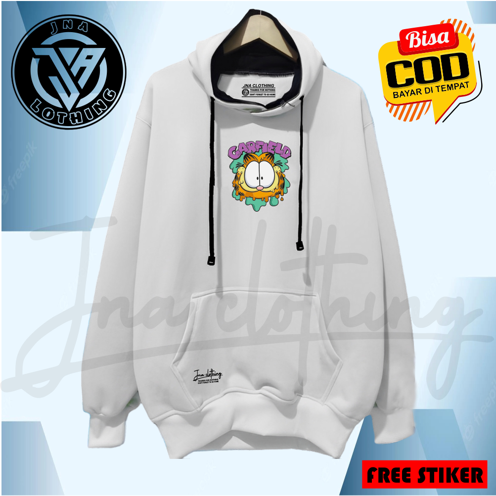 Sweater Hodie Cowok Cewek Putih Size M-XXL PullOver Jaket Hudi Unisex Tebal Kekinian Viral Sablon Gambar List CARFIELD Hoodie Keren Distro Gaya Korean Style Bandung