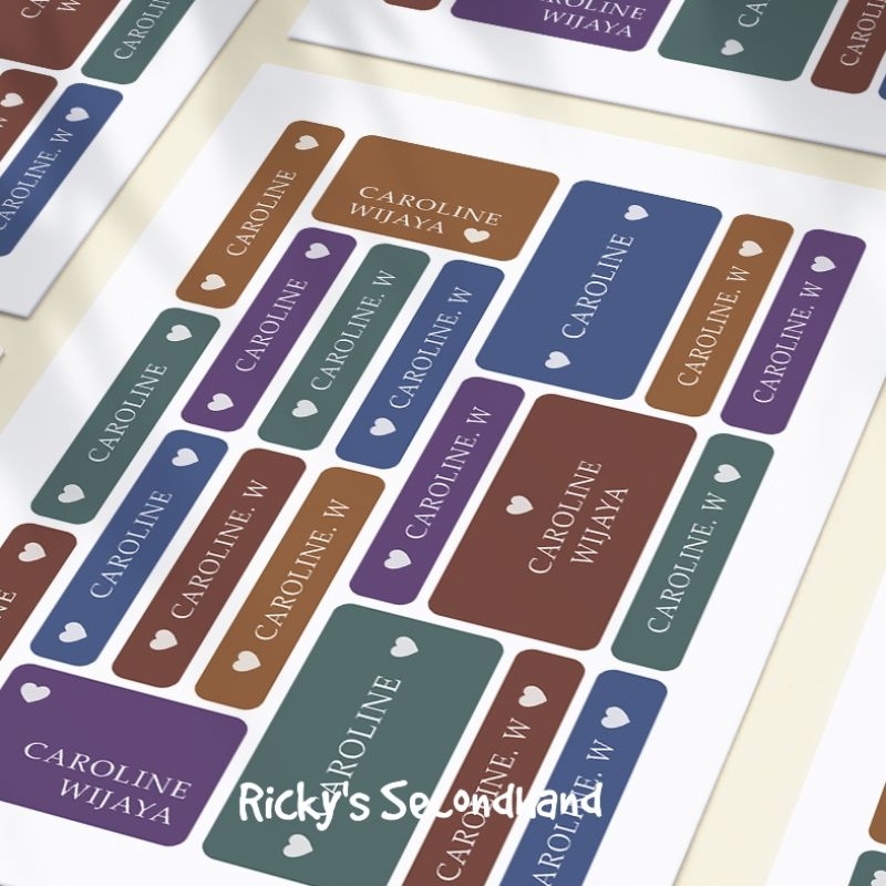 

Stiker Label Nama Waterproof - Hearts