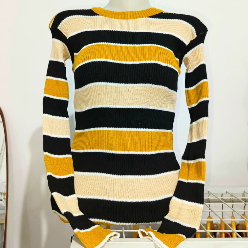 rizkyfashionrajut Vica stripe sweater rajut