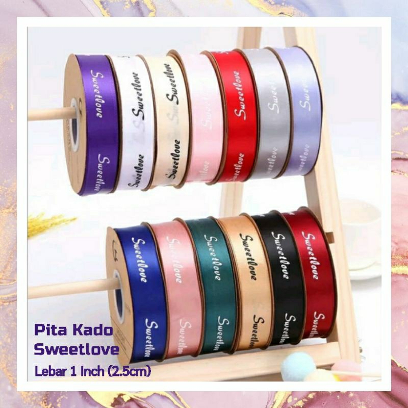 

Pita Kado Pita Bouquet Bunga Flower Bouquet Ribbon Sweetlove 2.5cm