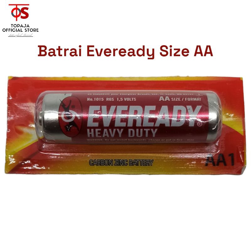 Batrai Eveready Size AA / A2 1,5V Batrai Remot - Batrai Mainan - Batrai Jam Dinding
