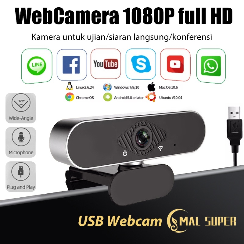 Webcam PC 4K 1080P full HD USB Kamera/Pasang dan makrofon/ PC 4K Full HD Camera With Mic Webcast Live Zoom Google Meeting